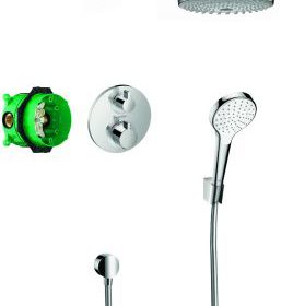 Hansgrohe Croma Select S showerset compleet met ecostat s thermostaat chroom 27295000