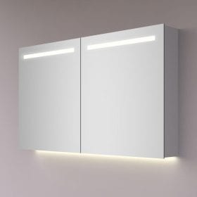 Hipp-design SPV15000 aluminium spiegelkast met horizontale LED banen en indirecte verlichting onder