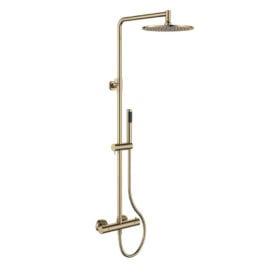 Regn thermostatische cooltouch showerpipe geborsteld goud 15000BB