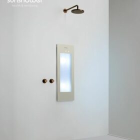 Sunshower Plus/S sand white infra-rood en UV paneel voor onder douche, inbouw en opbouw