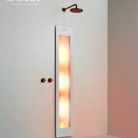 Sunshower One/L white infra-rood paneel voor onder de douche, inbouw en opbouw