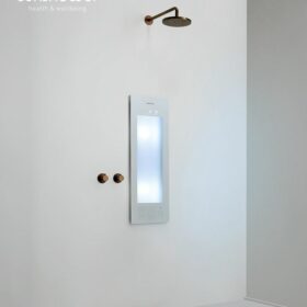 Sunshower Plus/S white infra-rood en UV paneel voor onder douche, inbouw en opbouw