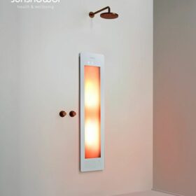 Sunshower One/M white infra-rood paneel voor onder de douche, inbouw en opbouw