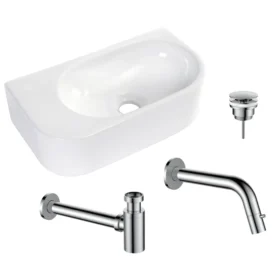 Regn fonteinset links met inbouwkraan compleet, chroom 30011CR