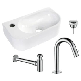 Regn fonteinset links met fonteinkraan compleet, chroom 30012CR