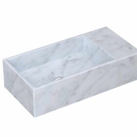 Sanibell Ink Versus fontein, 36x18x9cm, mat wit marmer, zonder kraangat rechts