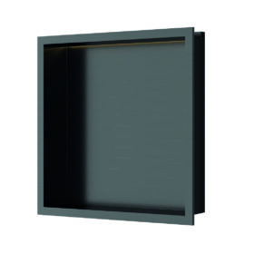 Luca sanitair inbouwnis met LED verlichting 30x30x6,5cm gunmetal black LUN3031GM