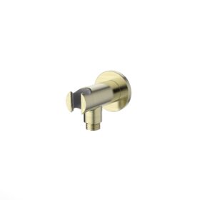 Regn wandaansluitbocht met handdouchehouder champagne 15018CH