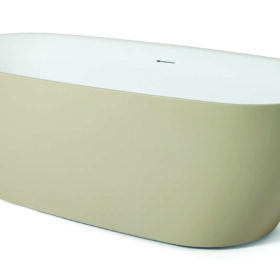 Luca sanitair hybride vrijstaand ligbad soft zand/mat wit LUPA1755MSS