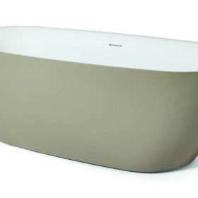 Luca sanitair hybride vrijstaand ligbad desert beige/mat wit LUPA1755MDB