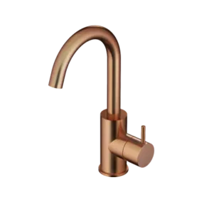 Hotbath Cobber CB004BCP wastafelkraan met draaibare uitloop geborsteld koper PVD