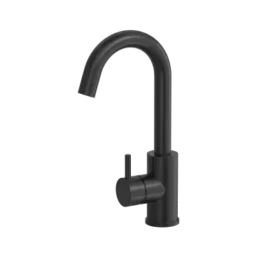 Hotbath Cobber CB004MBP wastafelkraan met draaibare uitloop mat zwart PVD