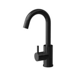 Hotbath Cobber CB004PBP wastafelkraan met draaibare uitloop gepolijst zwart PVD