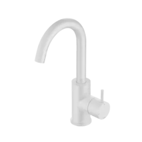 Hotbath Cobber CB004WH wastafelkraan met draaibare uitloop mat wit